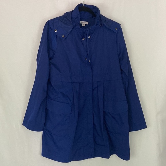 Joan Rivers Blue Rain Trench Coat Jacket Size XS - Picture 1 of 9